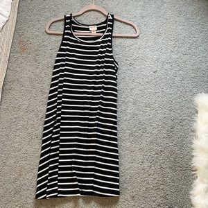Black and white stripped swing dress